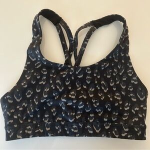 Old Navy Active Sports Bra Blue Black Cheetah Go-Dry Small